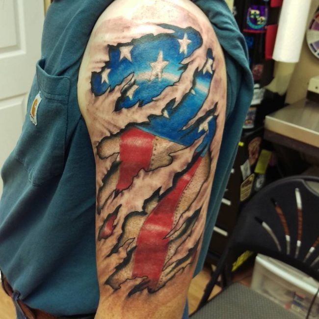 85  Best Patriotic American Flag Tattoos \u2014 I Love USA 2018