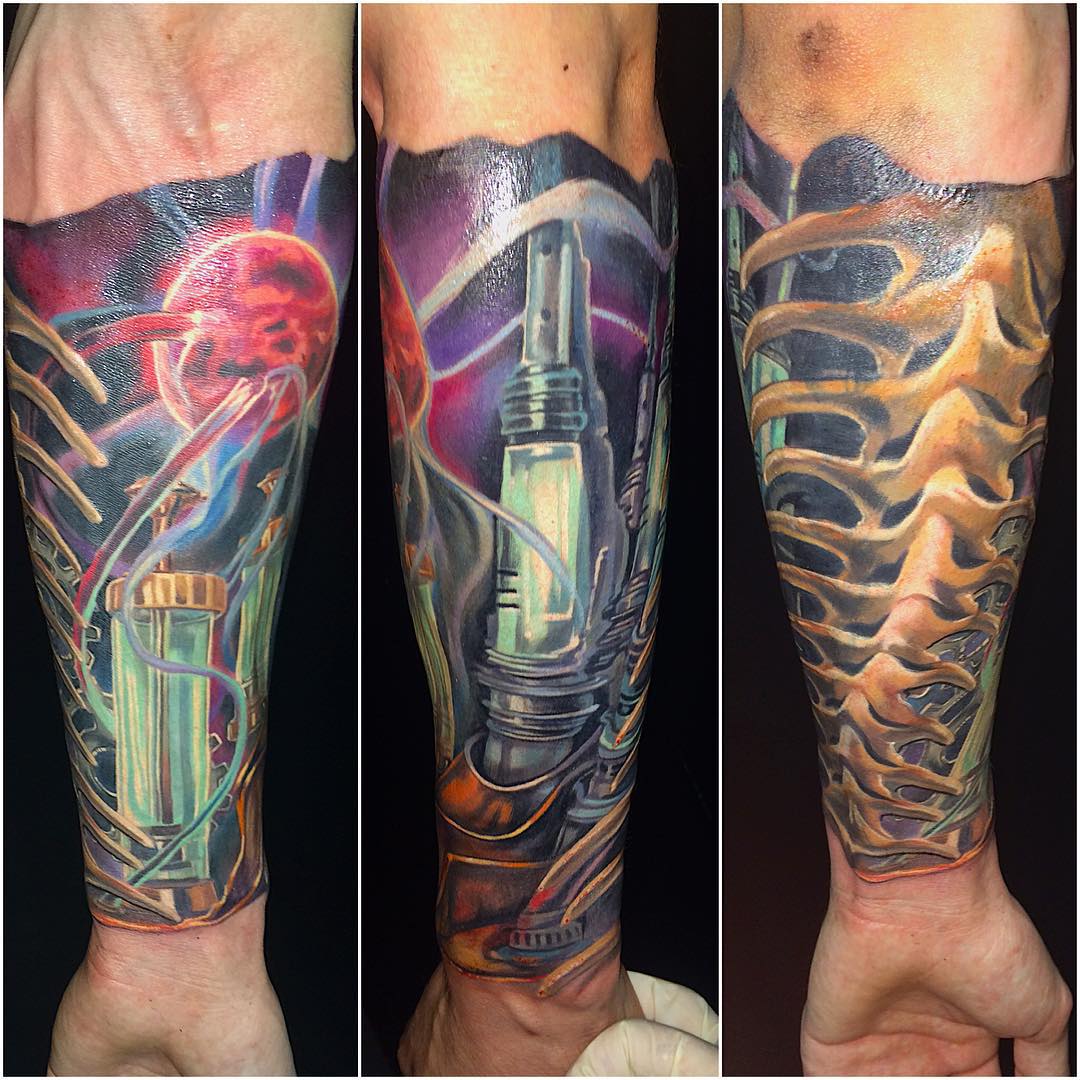 75+ Best Biomechanical Tattoo Designs & Meanings (Top of 2019)