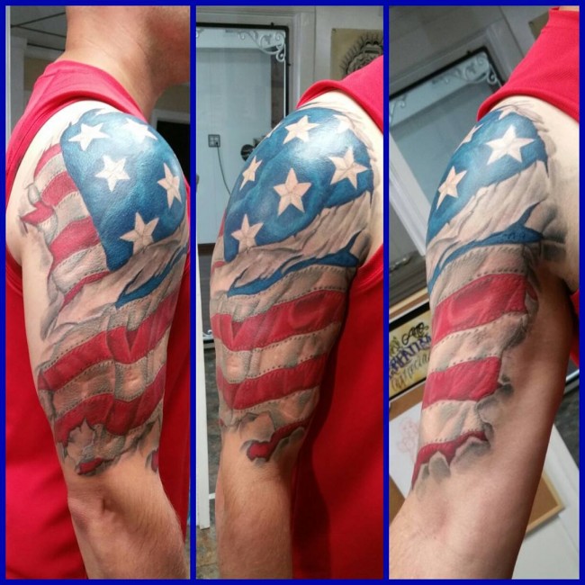 Download Brazilian And American Flag Tattoo Gif