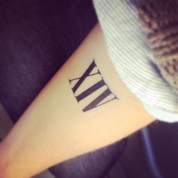 Roman numeral tattoo