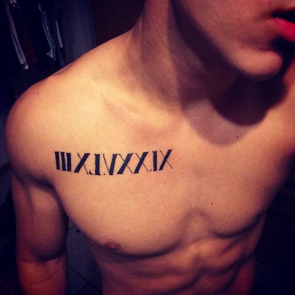 Roman numeral tattoo