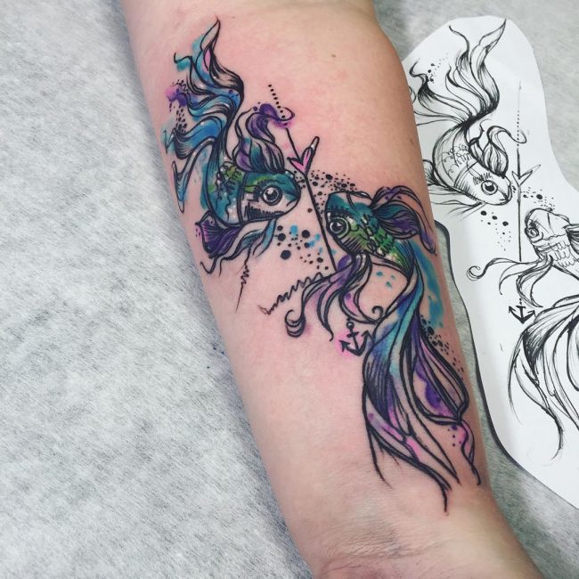 30 Pisces Tattoo Designs and Ideas [Try One In