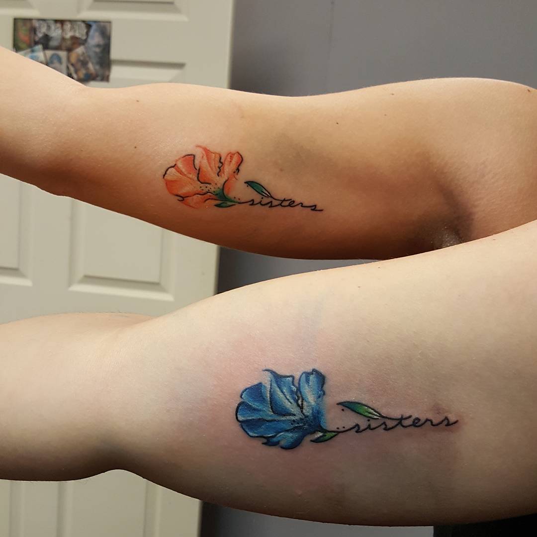 95  Superb Sister Tattoos  Matching Ideas, Colors, Symbols