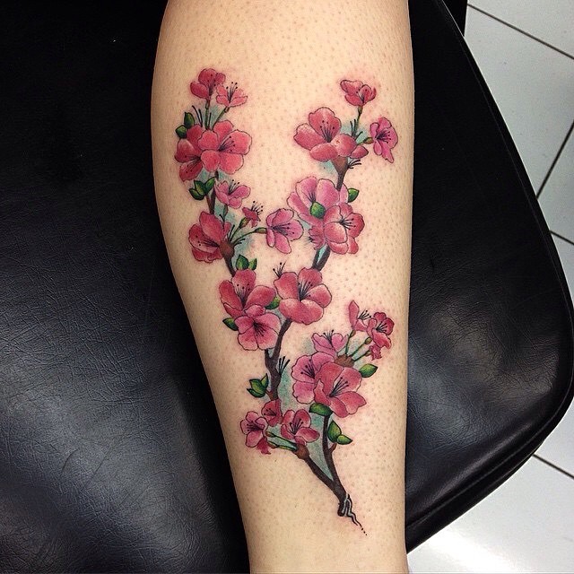 75+ Best Japanese Cherry Blossom Tattoo - Designs & Meanings 2019