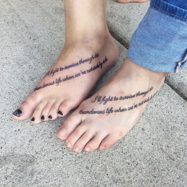  on toes. Tattoos designed on foot can be extended to the toes as well