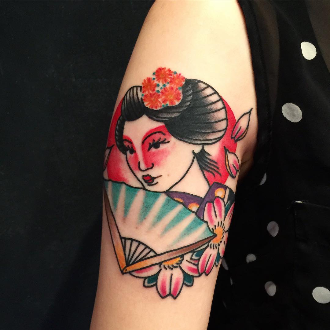 70+ Colorful Japanese Geisha Tattoos Meanings and Designs (2019)