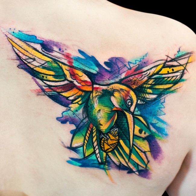 80+ Best Watercolor Hummingbird Tattoo Meaning and Designs (2019)