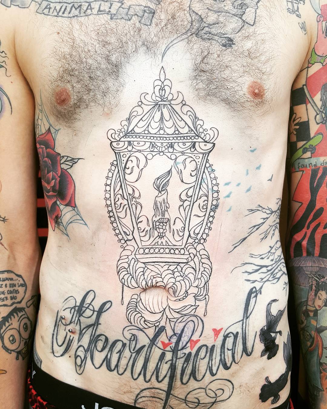 Top 91+ Background Images Sacred Heart Stomach Tattoo Excellent