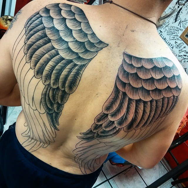 65+ Best Angel Wings Tattoos Designs & Meanings - Top ...