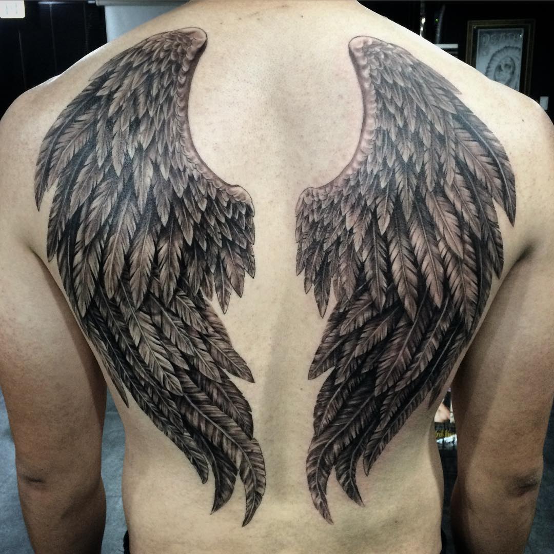 65+ Best Angel Wings Tattoos Designs & Meanings Top Ideas (2019)