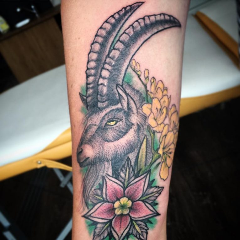 Steinbock tattoo motive