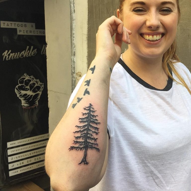 75+ Simple and Easy Pine Tree Tattoo Designs & Meanings (2018)