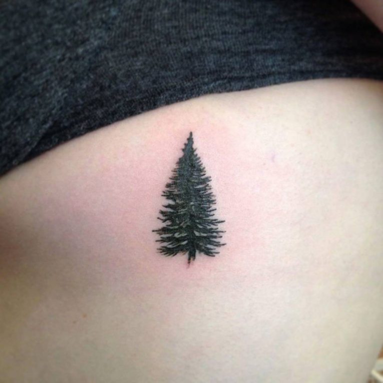 Simple And Easy Pine Tree Tattoo Designs Meanings