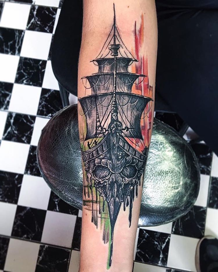 95 Best Pirate Ship Tattoo Designs Meanings 2019 Tatto inspirations