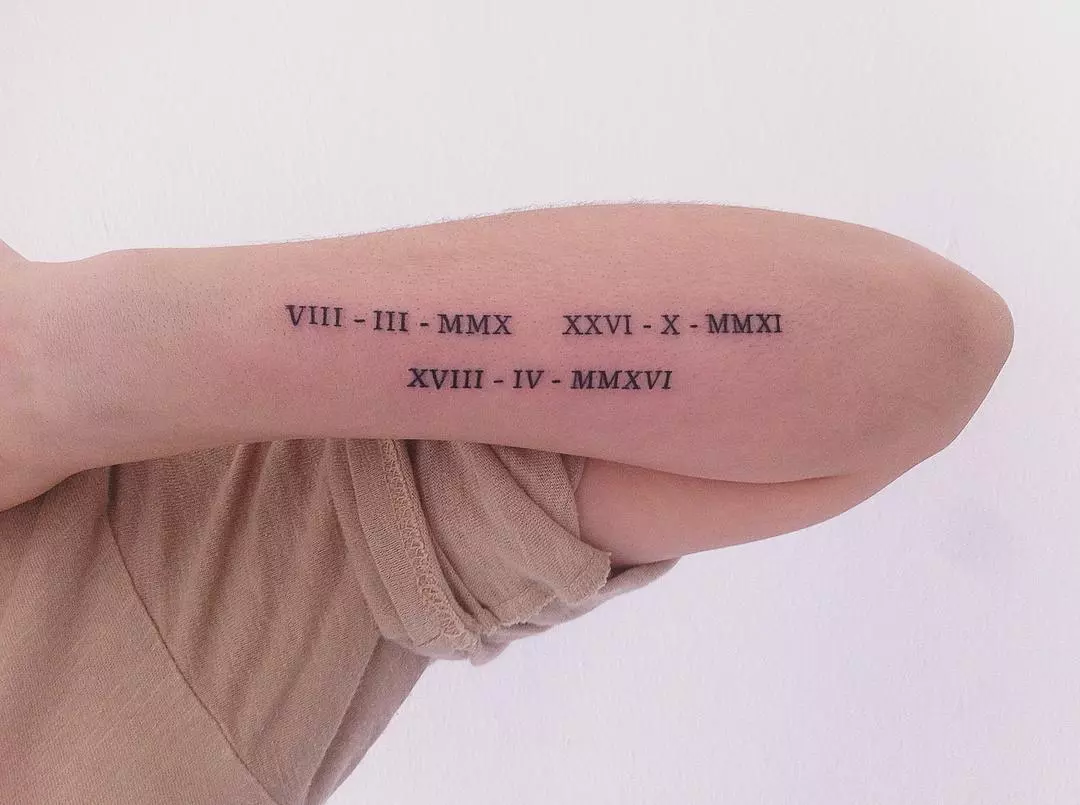 3. Small Roman Numeral Bicep Tattoos - wide 5