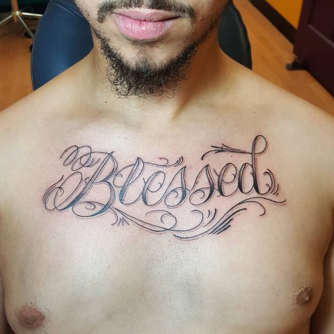 Blessed Tattoo On Chest Best Tattoo Ideas