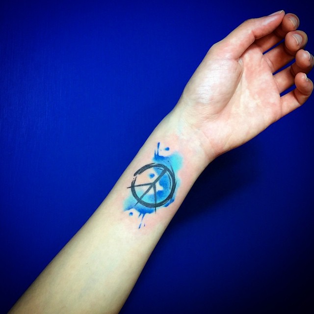 55+ Best Peace Sign Tattoo Designs AntiWar Movement Symbol (2019)