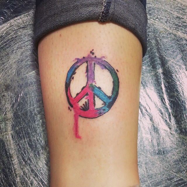 55+ Best Peace Sign Tattoo Designs AntiWar Movement Symbol (2019)