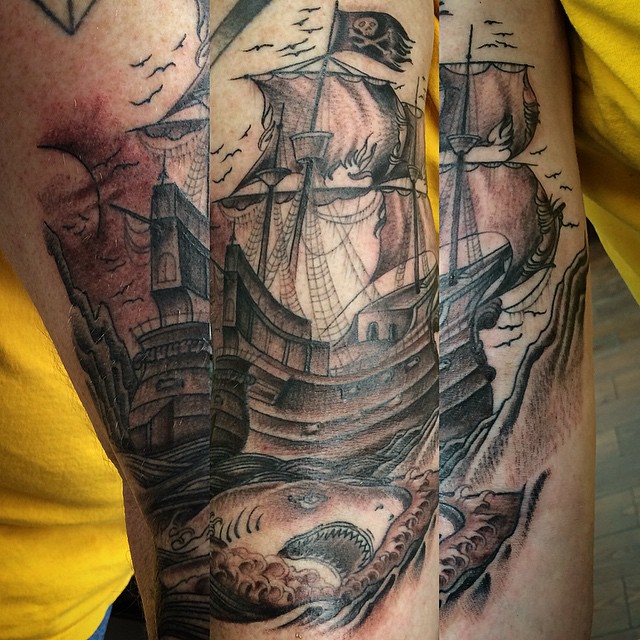 95 Best Pirate Ship Tattoo Designs Meanings 2019