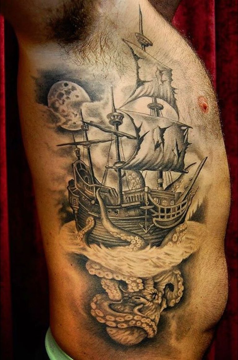 Best Pirate Ship Tattoo Designs Meanings
