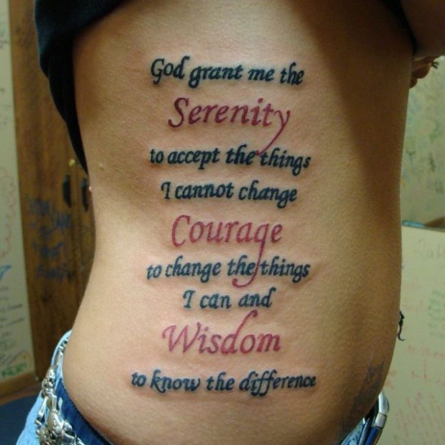 55 Inspiring Serenity Prayer Tattoo Designs Serenity Courage Wisdom