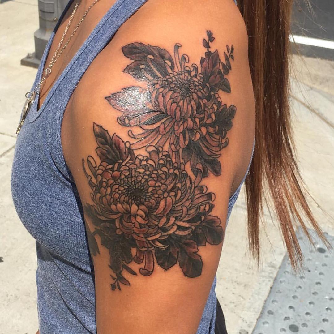 75+ Cool Chrysanthemum Tattoo Designs Pass Your Message Across