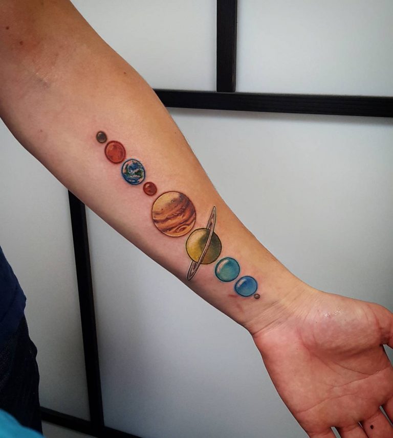 65+ Facinating Solar System Tattoo Designs Their Origin And Symbolism