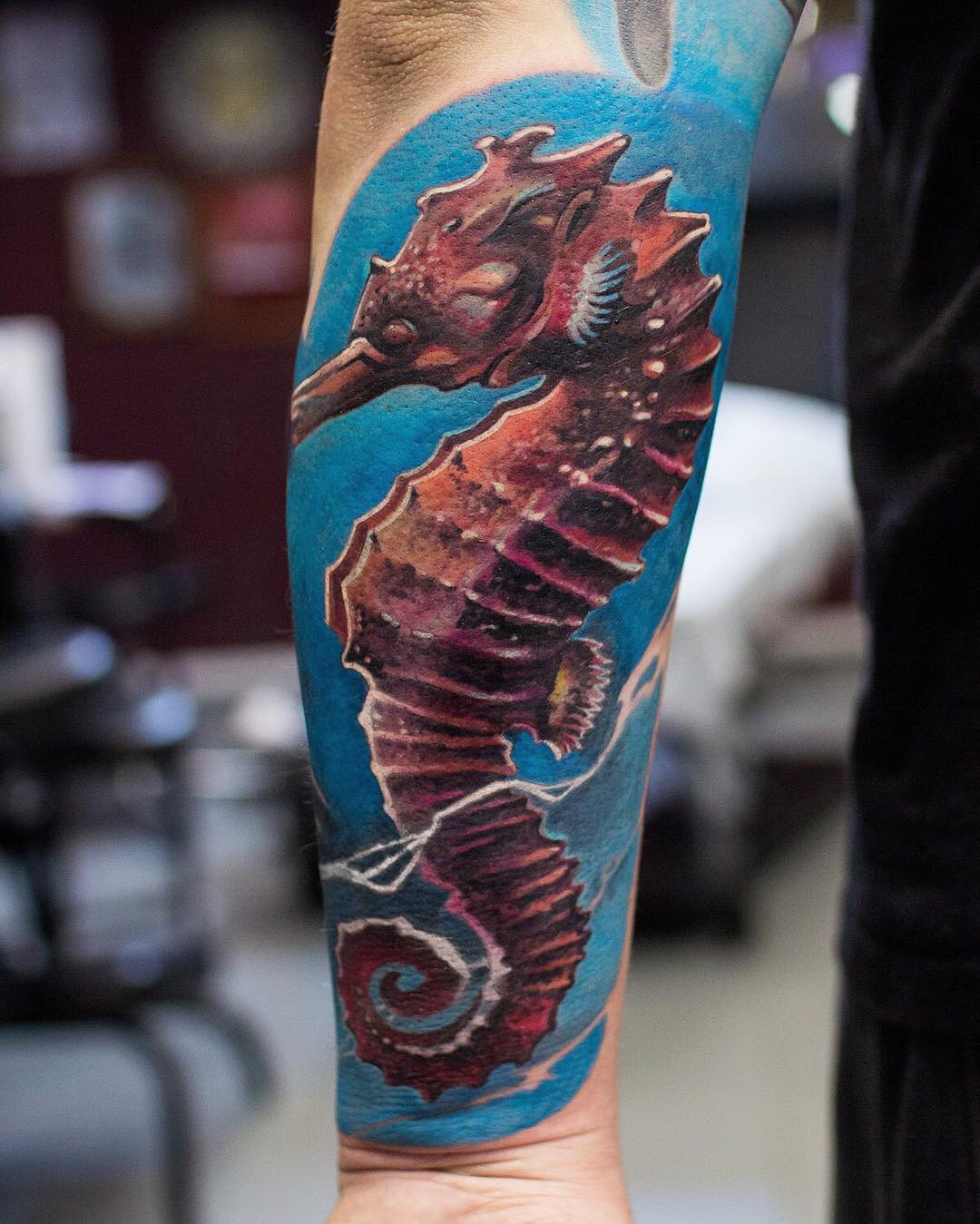seahorse tattoo design