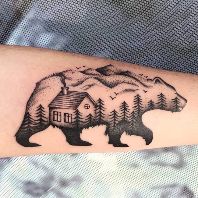 Small Bear Tattoo Forearm