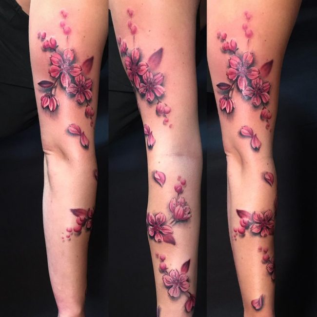 75+ Best Japanese Cherry Blossom Tattoo Designs & Meanings 2019