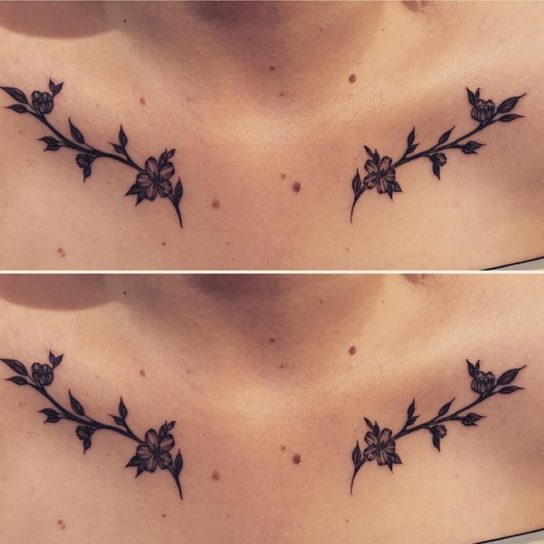 95+ Best Collarbone Tattoo Designs & Meanings Inspirational Ideas[2019]