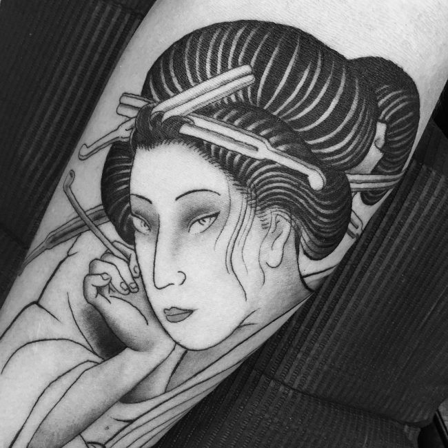 70+ Colorful Japanese Geisha Tattoos Meanings and Designs (2019)