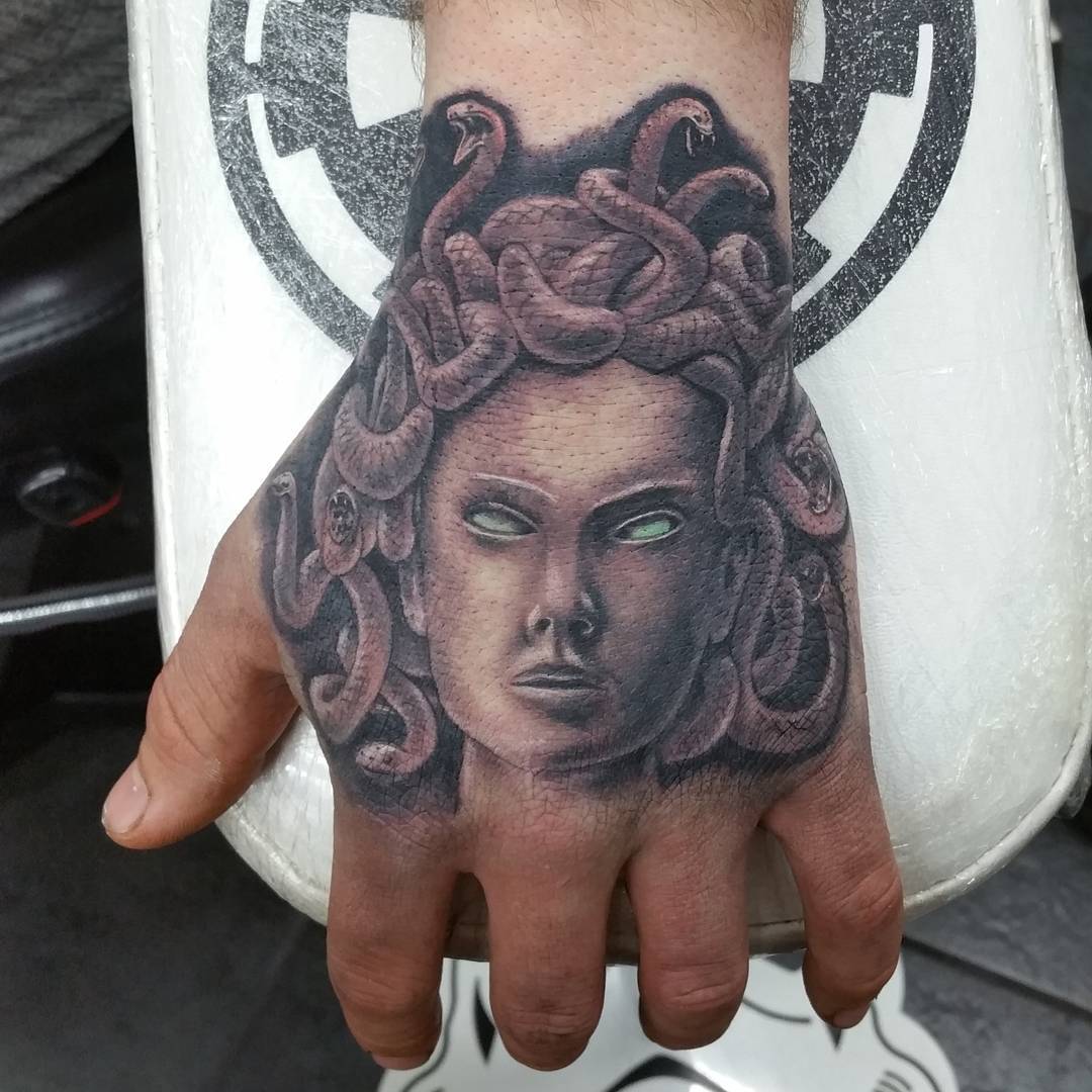 Greek tattoo girl