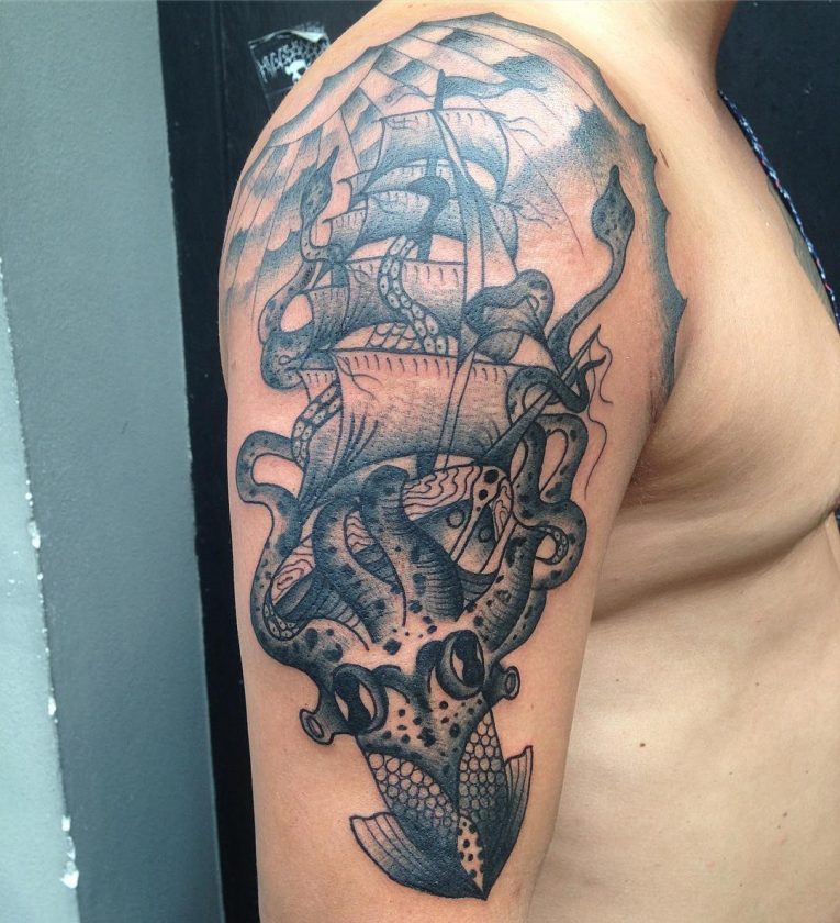 60+ Best Kraken Tattoo Meaning and Designs Legend of The Sea (2019)