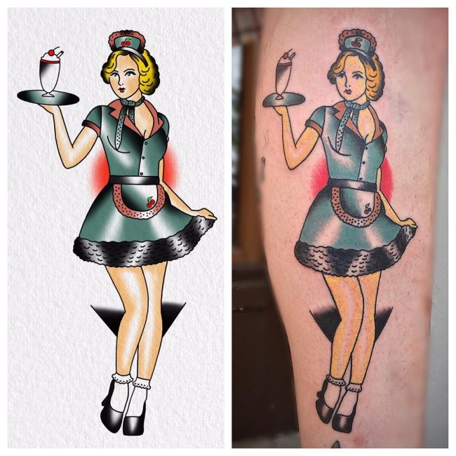 90 Best Pinup Tattoo Girl Designs And Meanings Add Style In 2019