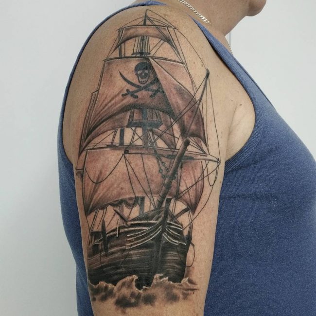 95 Best Pirate Ship Tattoo Designs Meanings 2019