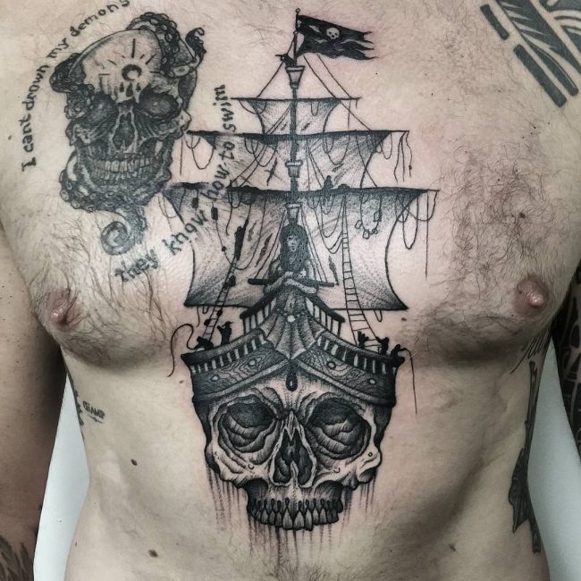 75 Amazing Masterful Pirate Tattoos Designs Meanings 2019,South Indian Necklace Designs Gold