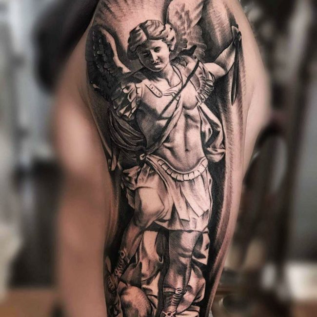 95+ Best Saint Michael Tattoos Designs & Meanings (2019)