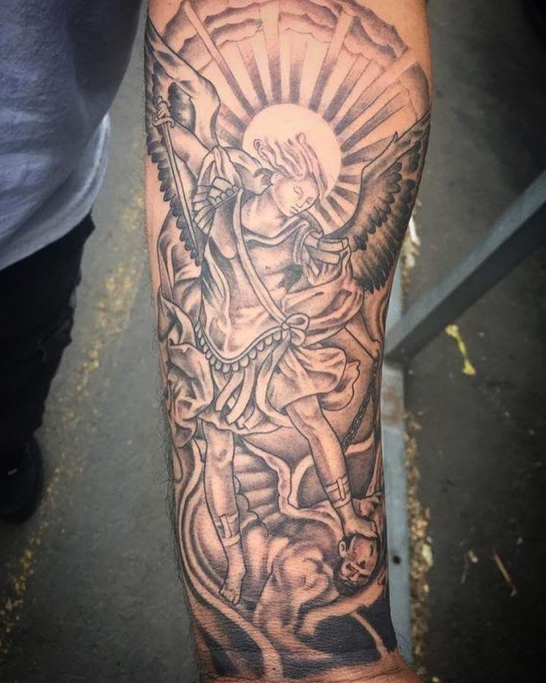 95+ Best Saint Michael Tattoos Designs & Meanings (2019)