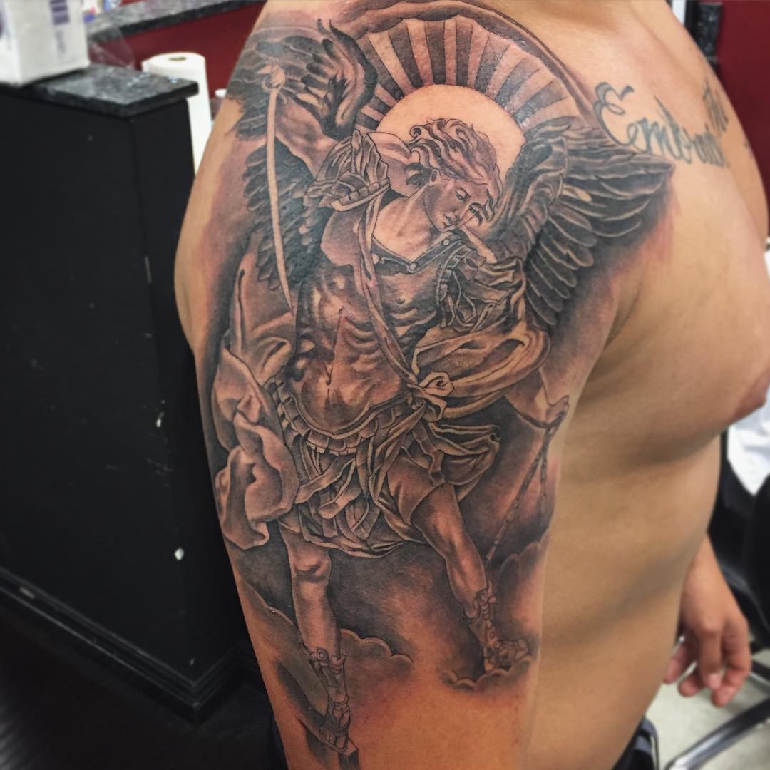 95+ Best Saint Michael Tattoos Designs & Meanings (2019)