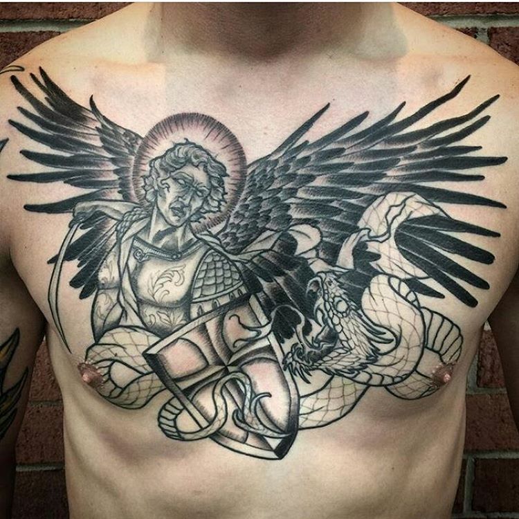 95+ Best Saint Michael Tattoos Designs & Meanings (2019)