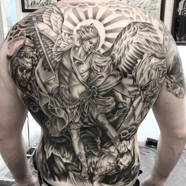 95+ Best Saint Michael Tattoos Designs & Meanings (2019)