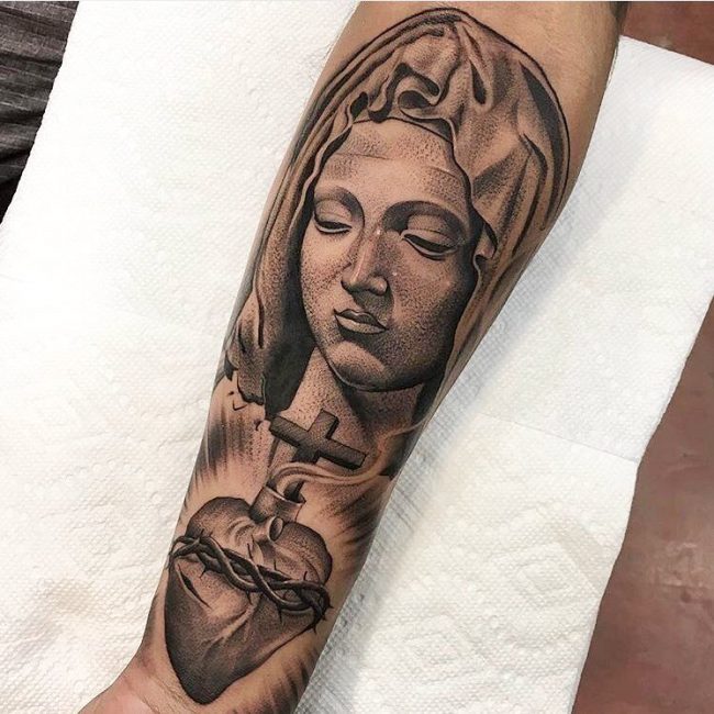 75+ Best Spiritual Virgin Mary Tattoo Designs & Meanings (2019)