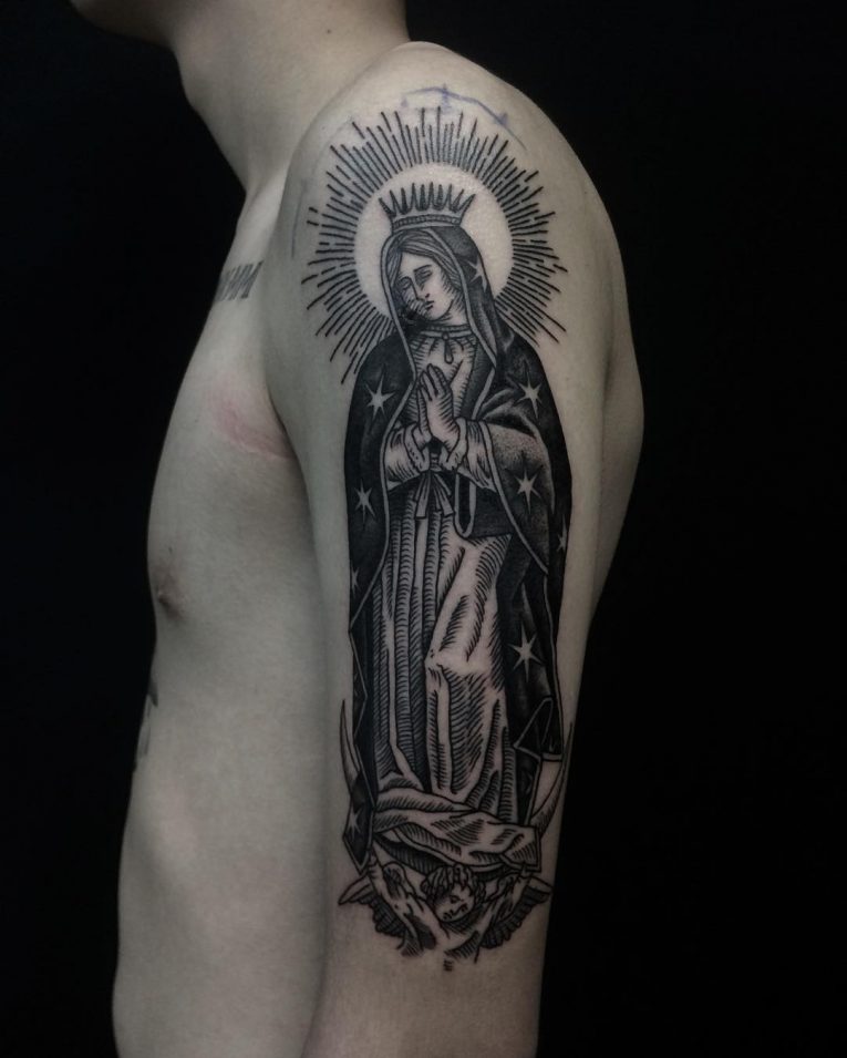 75+ Best Spiritual Virgin Mary Tattoo Designs & Meanings (2019)