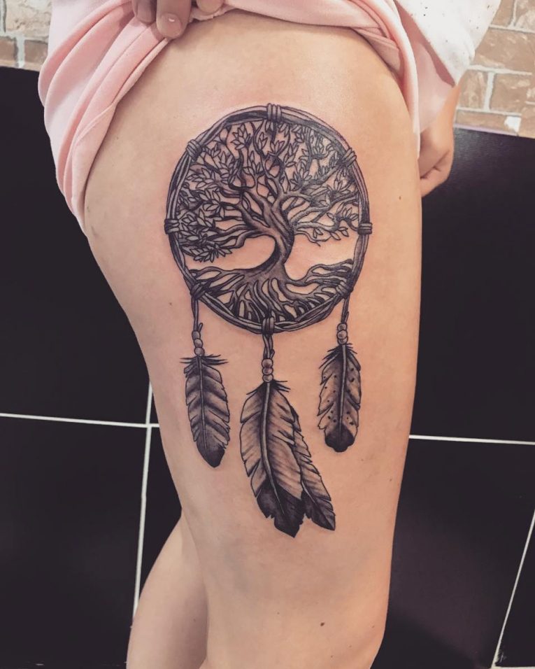 80+ Best Dreamcatcher Tattoo Designs & Meanings Dive Deeper (2019)