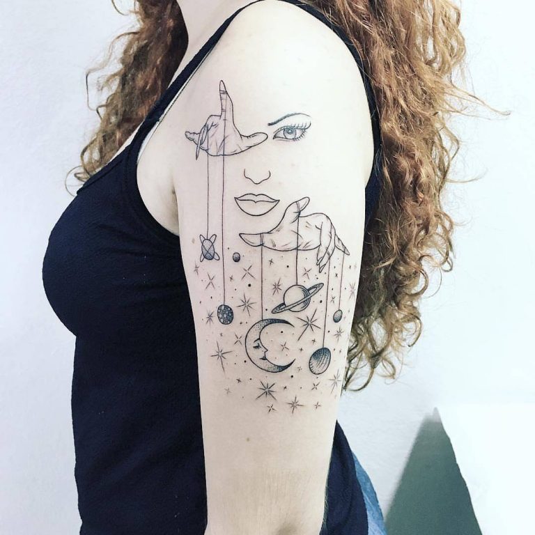 65+ Facinating Solar System Tattoo Designs - Their Origin And Symbolism