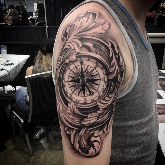 13 Compass Elbow Tattoos