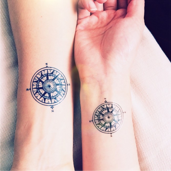 Rose and Compass Tattoo