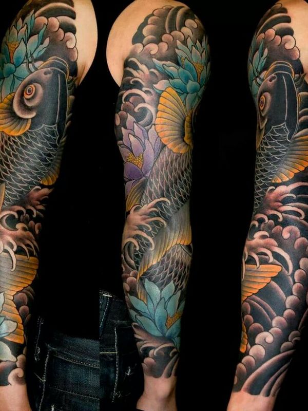 blue koi fish tattoo designs