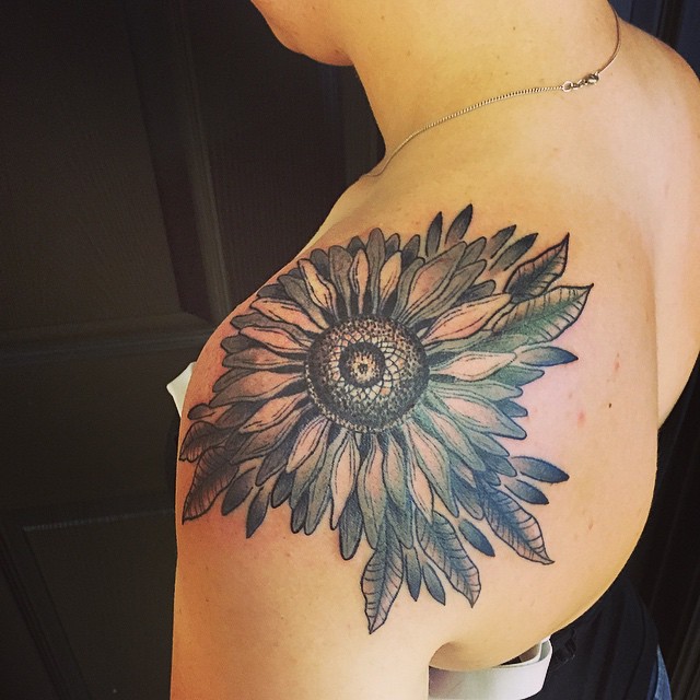 80+ Bright Sunflower Tattoos - Designs & Meanings for Happy Life (2019)